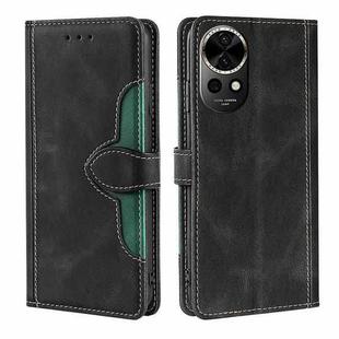 For Huawei nova 12 5G Skin Feel Magnetic Buckle Leather Phone Case(Black)