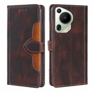 For Huawei Pura 70 Ultra 5G Skin Feel Magnetic Buckle Leather Phone Case(Brown)