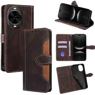 For Huawei nova 14 Pro 5G Skin Feel Magnetic Buckle Leather Phone Case(Brown)