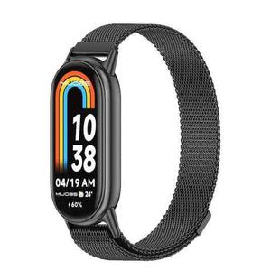 For Xiaomi Mi Band 8 Mijobs Milan Magnetic Metal Stainless Steel Watch Band(Black)