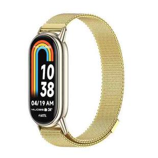 For Xiaomi Mi Band 8 Mijobs Milan Magnetic Metal Stainless Steel Watch Band(Gold+Light Gold)