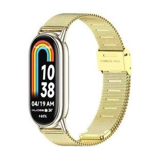 For Xiaomi Mi Band 8 Mijobs Milan Buckle Metal Stainless Steel Watch Band(Gold+Light Gold)