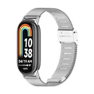 For Xiaomi Mi Band 8 Mijobs Milan Buckle Metal Stainless Steel Watch Band(Silver)