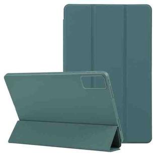 For Xiaomi Redmi Pad SE 2023 Three-fold Holder Flip Tablet Leather Case(Dark Green)