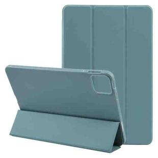For Xiaomi Pad 6 Max 14 Three-fold Holder Flip Tablet Leather Case(Dark Green)