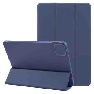 For Xiaomi Pad 6 Max 14 Three-fold Holder Flip Tablet Leather Case(Dark Blue)