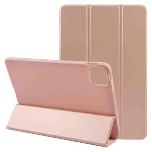 For Xiaomi Pad 7 / Pad 7 Pro Three-fold Holder Flip Tablet Leather Case(Rose Gold)