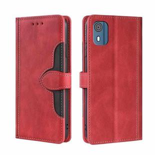 For Nokia C02 TA-1522 Skin Feel Magnetic Buckle Leather Phone Case(Red)