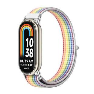 For Xiaomi Mi Band 8 Mijobs Breathable Nylon Loop Watch Band(Colorful Silver)