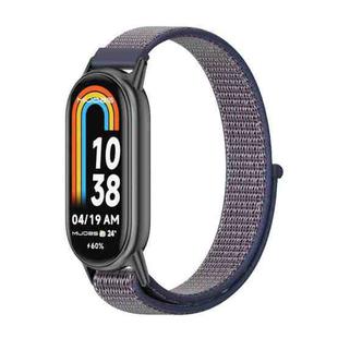 For Xiaomi Mi Band 8 Mijobs Breathable Nylon Loop Watch Band(Midnight Blue Black)