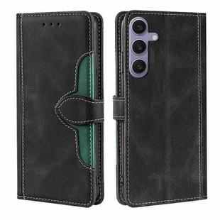 For Samsung Galaxy S23 FE 5G Skin Feel Magnetic Buckle Leather Phone Case(Black)