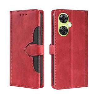 For OnePlus Nord CE 3 Lite 5G Skin Feel Magnetic Buckle Leather Phone Case(Red)