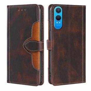 For OnePlus Nord CE 4 Lite 5G Skin Feel Magnetic Buckle Leather Phone Case(Brown)