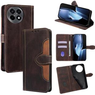 For OnePlus Ace 5 / 5 Pro Skin Feel Magnetic Buckle Leather Phone Case(Brown)