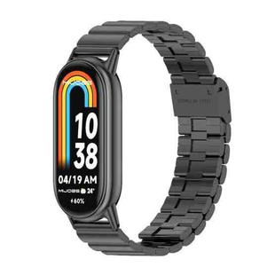 For Xiaomi Mi Band 8 Mijobs Bamboo Buckle Stainless Steel Watch Band(Black)