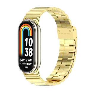 For Xiaomi Mi Band 8 Mijobs Bamboo Buckle Stainless Steel Watch Band(Gold)