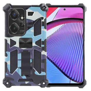 For Motorola Moto G Power 5G 2024 Camouflage Armor Kickstand TPU + PC Magnetic Phone Case(Light Blue)