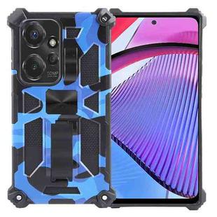 For Motorola Moto G Power 5G 2024 Camouflage Armor Kickstand TPU + PC Magnetic Phone Case(Dark Blue)