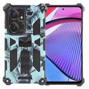 For Motorola Moto G Power 5G 2024 Camouflage Armor Kickstand TPU + PC Magnetic Phone Case(Mint Green)