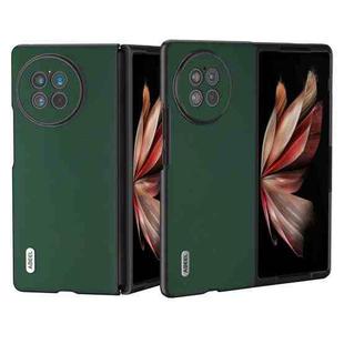 For vivo X Fold2 ABEEL Genuine Leather Silky Soft Black Edge Phone Case(Green)