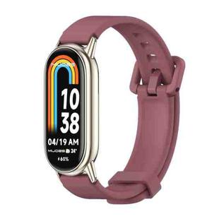 For Xiaomi Mi Band 8 Mijobs Silicone Breathable Watch Band(Wine Red+Light Gold)