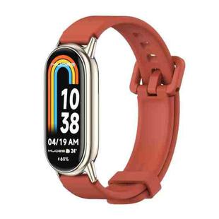 For Xiaomi Mi Band 8 Mijobs Silicone Breathable Watch Band(Orange+Light Gold)
