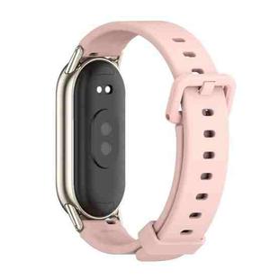 For Xiaomi Mi Band 8 Mijobs Silicone Breathable Watch Band(Pink Light Gold)