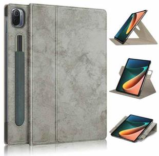 For Xiaomi Mi Pad 5 Solid Color 360 Degrees Rotation Tablet Leather Case with Holder(Grey)