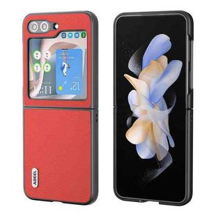 For Samsung Galaxy Z Flip5 ABEEL Genuine Leather Luolai Series Phone Case(Red)