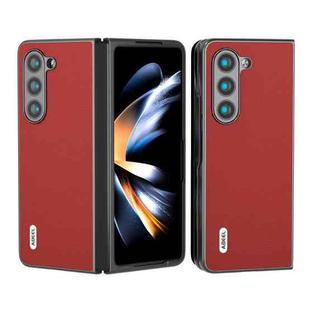 For Samsung Galaxy Z Fold5 ABEEL Genuine Leather Luolai Series Phone Case(Red)