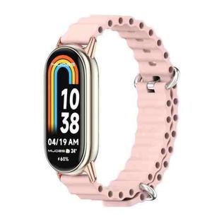 For Xiaomi Mi Band 8 Mijobs Marine Silicone Breathable Watch Band(Pink Rose Gold)