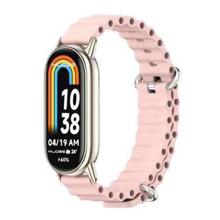 For Xiaomi Mi Band 8 Mijobs Marine Silicone Breathable Watch Band(Pink Light Gold)
