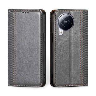 For Xiaomi Civi 3 5G Grid Texture Magnetic Flip Leather Phone Case(Grey)