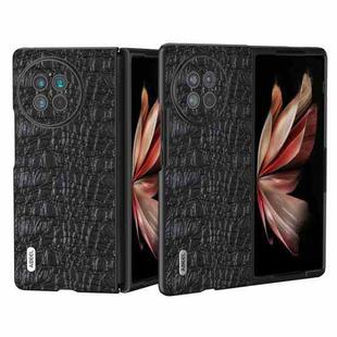 For vivo X Fold2 ABEEL Genuine Leather Canopy Black Edge Phone Case(Black)