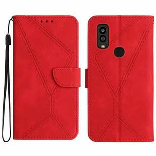 For Kyocera Android One S10 Stitching Embossed Leather Phone Case(Red)