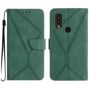 For Kyocera Android One S10 Stitching Embossed Leather Phone Case(Green)