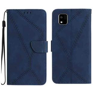 For Kyocera Kantan Sumaho3 Stitching Embossed Leather Phone Case(Blue)