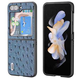 For Samsung Galaxy Z Flip5 ABEEL Genuine Leather Ostrich Texture Phone Case(Blue)