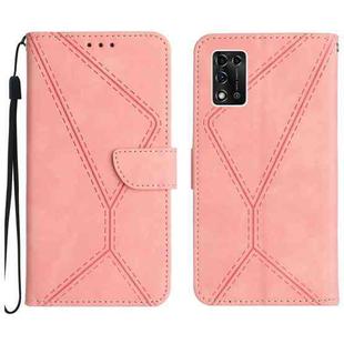 For ZTE Libero 5G II Stitching Embossed Leather Phone Case(Pink)