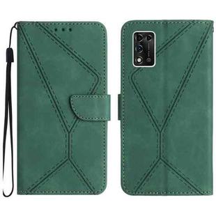 For ZTE Libero 5G II Stitching Embossed Leather Phone Case(Green)