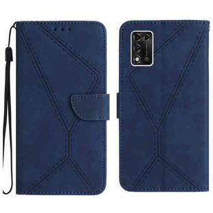 For ZTE Libero 5G II Stitching Embossed Leather Phone Case(Blue)