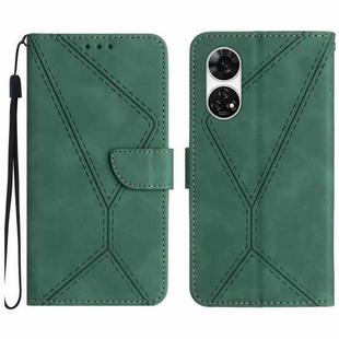 For ZTE Anshin Family A303ZT Stitching Embossed Leather Phone Case(Green)