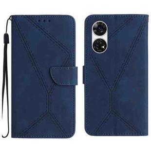 For ZTE Anshin Family A303ZT Stitching Embossed Leather Phone Case(Blue)