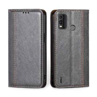 For Nokia G11 Plus Grid Texture Magnetic Flip Leather Phone Case(Grey)