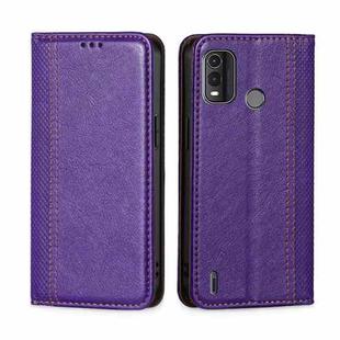 For Nokia G11 Plus Grid Texture Magnetic Flip Leather Phone Case(Purple)