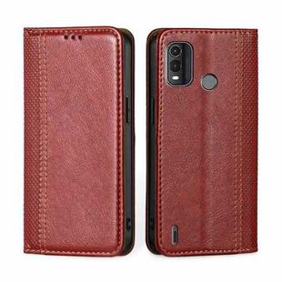 For Nokia G11 Plus Grid Texture Magnetic Flip Leather Phone Case(Red)