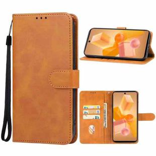 For Infinix Hot 40 Pro Leather Phone Case(Brown)