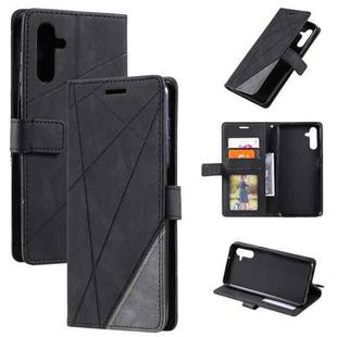 For Samsung Galaxy A34 5G Skin Feel Splicing Leather Phone Case(Black)