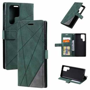 For Samsung Galaxy S24 Ultra 5G Skin Feel Splicing Leather Phone Case(Green)