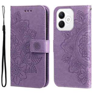 For Honor X60i Seven-petal Flowers Embossing Leather Phone Case(Light Purple)